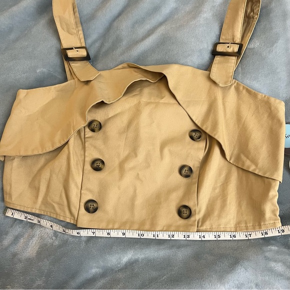 NWT Eva Franco Trench Buttoned Blouse 16W US/20W UK Khacki Anthropologie Plus - Picture 10 of 14